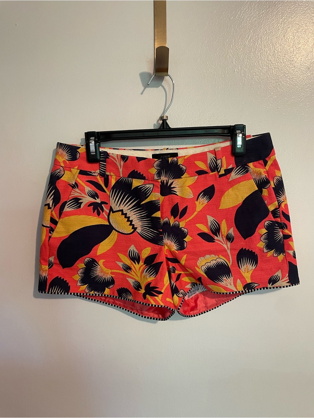 J. Crew Floral Print Coral Women's Shorts sz 4